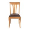 Victoria Oak Dining Chair Brown Leather Pad - £30 OFF FLASH SALE - 4