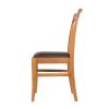 Victoria Oak Dining Chair Brown Leather Pad - £30 OFF FLASH SALE - 5