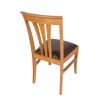 Victoria Oak Dining Chair Brown Leather Pad - £30 OFF FLASH SALE - 7