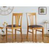 Victoria Oak Dining Chair Brown Leather Pad - £30 OFF FLASH SALE - 2