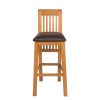 Westfield Oak Kitchen Stool with Brown Leather Seat Pad - £50 OFF FLASH SALE - 5