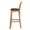 Westfield Oak Kitchen Stool with Brown Leather Seat Pad - £50 OFF FLASH SALE - 6