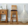 Westfield Oak Kitchen Stool with Brown Leather Seat Pad - £50 OFF FLASH SALE - 3