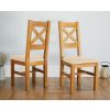 Windermere Cross Back Oak Dining Chair With Cream Leather Seat - £20 OFF SUMMER SALE - 3