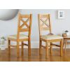 Windermere Cross Back Oak Dining Chair With Cream Leather Seat - £20 OFF SUMMER SALE - 2