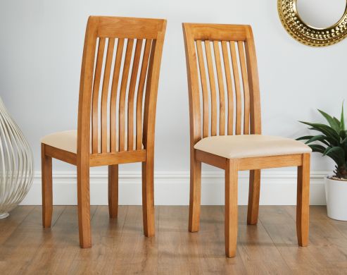Westfield Solid Oak Chair Cream Leather - 10% OFF SUMMER SALE
